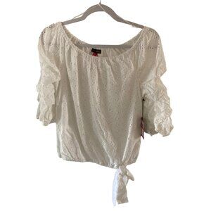 NWT  VINCE CAMUTO WOMENS OFF-THE-SHOULDER White Eyelet XSmall